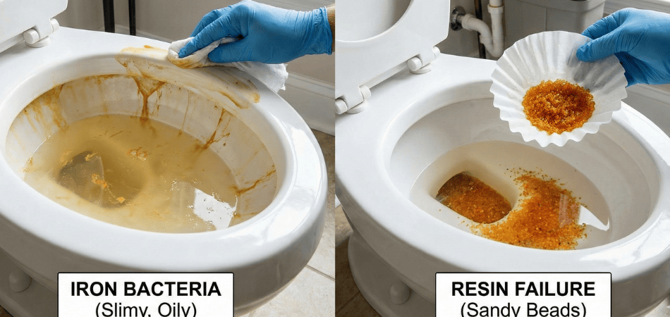 Brown Residue in Toilet Bowl